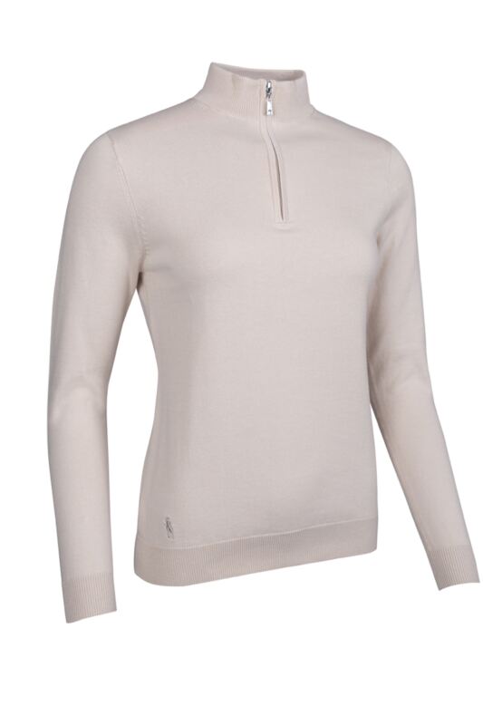 Ladies Quarter Zip Lightweight Cotton Golf Sweater - Afbeelding 10
